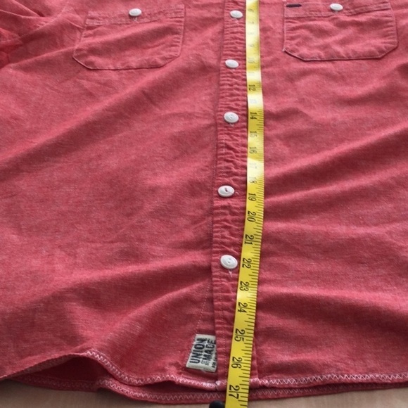 Buffalo Men's Red Button Down Long Sleeve Shirt Size L  washable   #547 - Picture 8 of 9